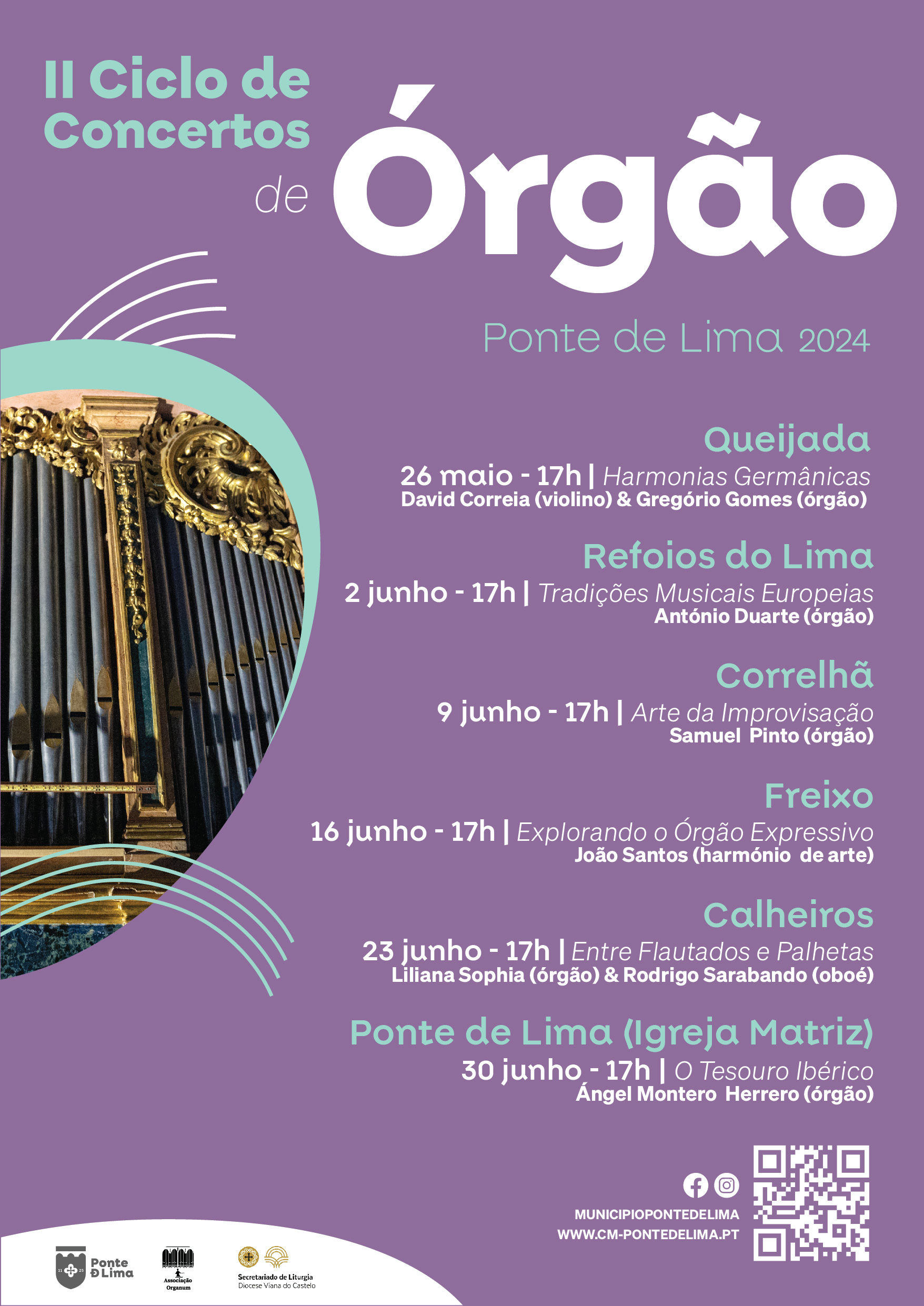 Cartaz II Ciclo de Concertos de Órgão de Ponte de Lima